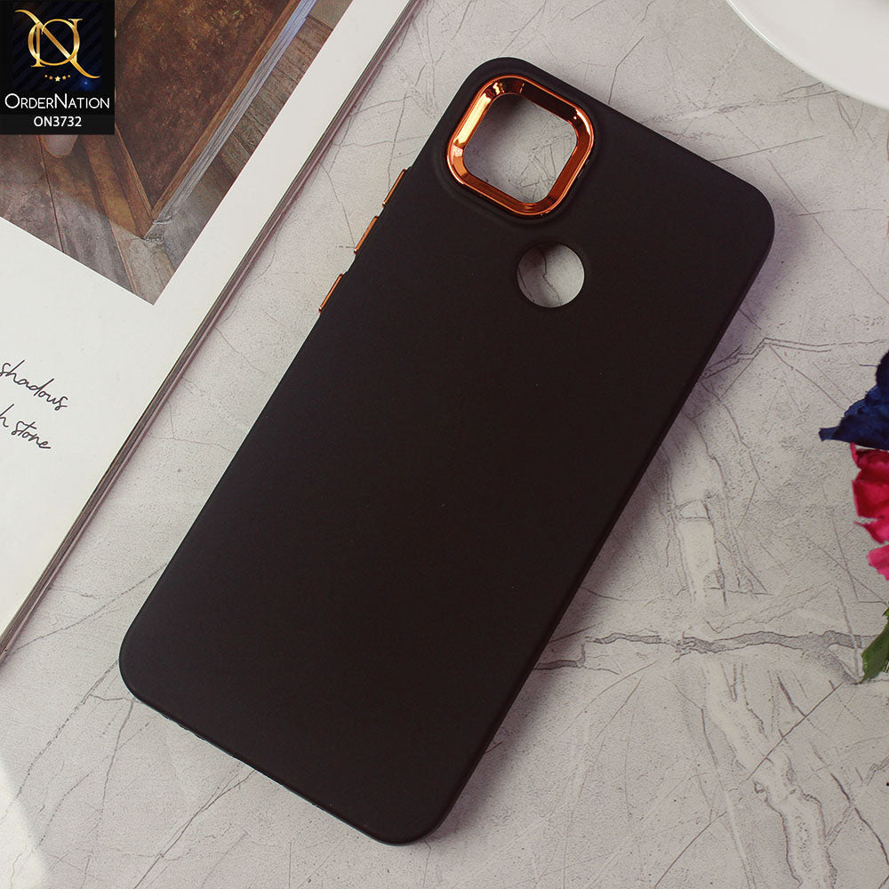 Xiaomi Redmi 10A Cover - Black -Electroplated Camera Border Soft Silicon Case