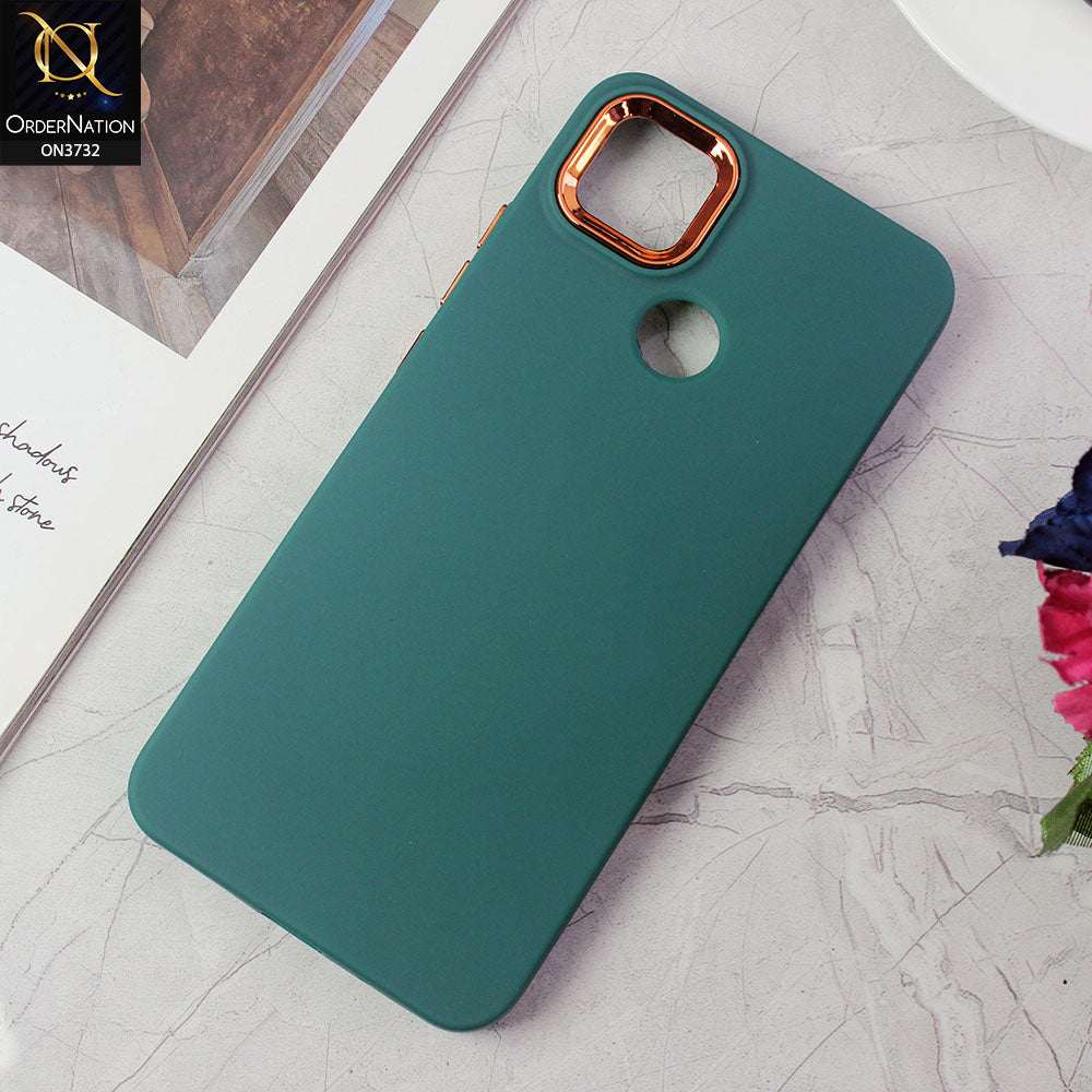 Xiaomi Redmi 9C Cover - Green -Electroplated Camera Border Soft Silicon Case