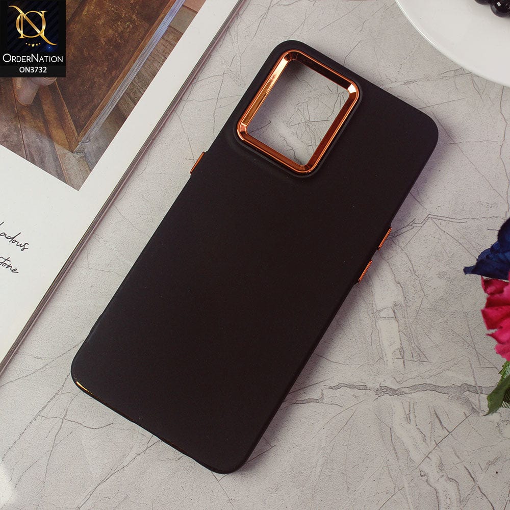 Oppo Reno 7 4G Cover - Black -Electroplated Camera Border Soft Silicon Case