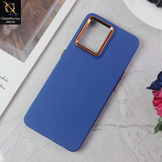 Oppo Reno 7 4G Cover - Blue -Electroplated Camera Border Soft Silicon Case