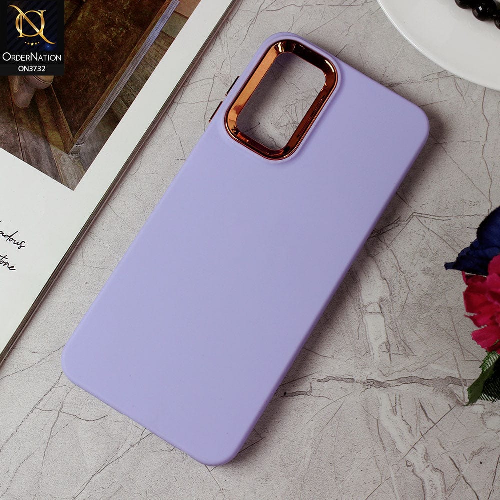 Samsung Galaxy A23 Cover - Purple -Electroplated Camera Border Soft Silicon Case
