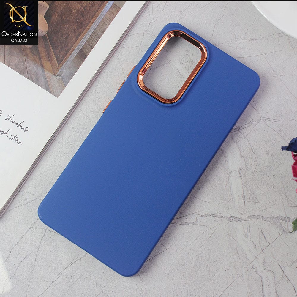 Samsung Galaxy A53 5G Cover - Blue -Electroplated Camera Border Soft Silicon Case