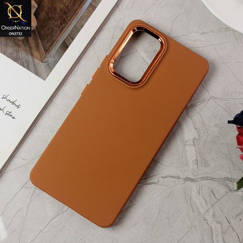 Samsung Galaxy A53 5G Cover - Brown -Electroplated Camera Border Soft Silicon Case