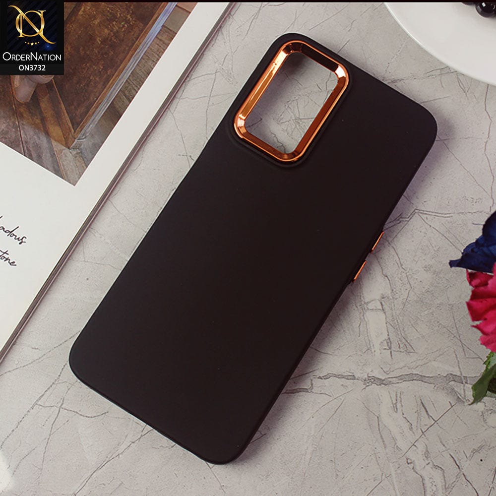Samsung Galaxy A72 Cover - Black -Electroplated Camera Border Soft Silicon Case