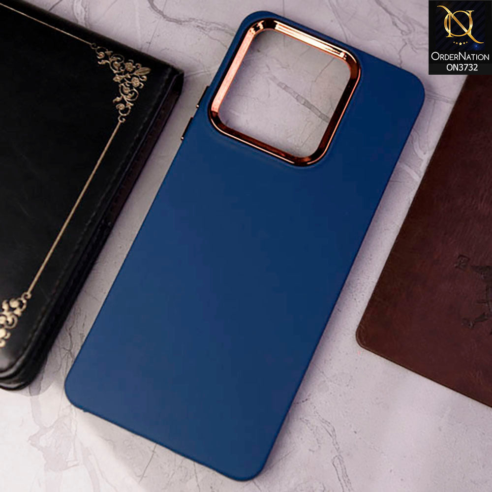 Tecno Spark 10 Pro Cover - Blue - Electroplated Camera Border Soft Silicon Case