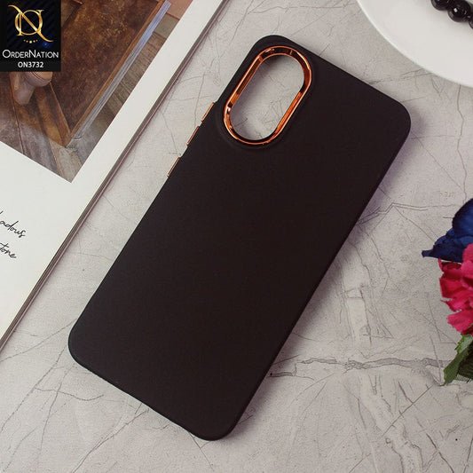 Vivo Y02s Cover - Black -Electroplated Camera Border Soft Silicon Case