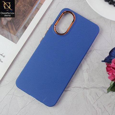 Vivo Y02s Cover - Blue -Electroplated Camera Border Soft Silicon Case