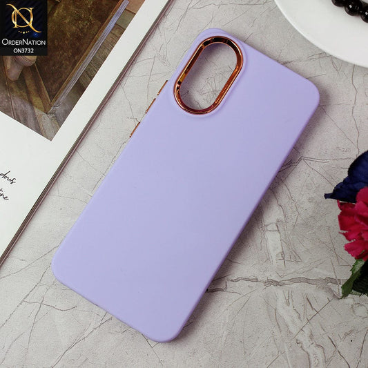 Vivo Y02s Cover - Purple -Electroplated Camera Border Soft Silicon Case