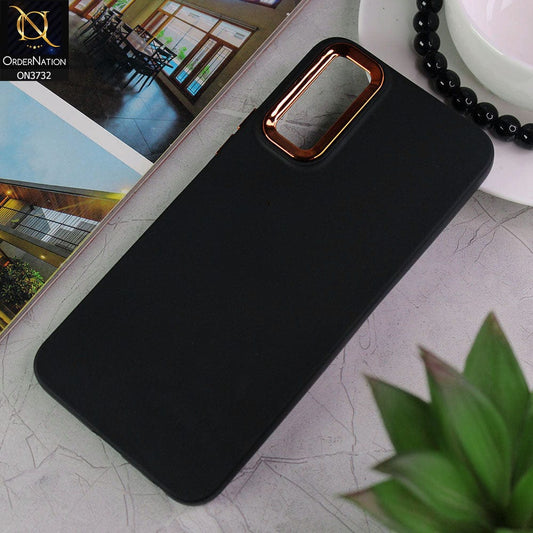 Vivo Y12a Cover - Black - Electroplated Camera Border Soft Silicon Case