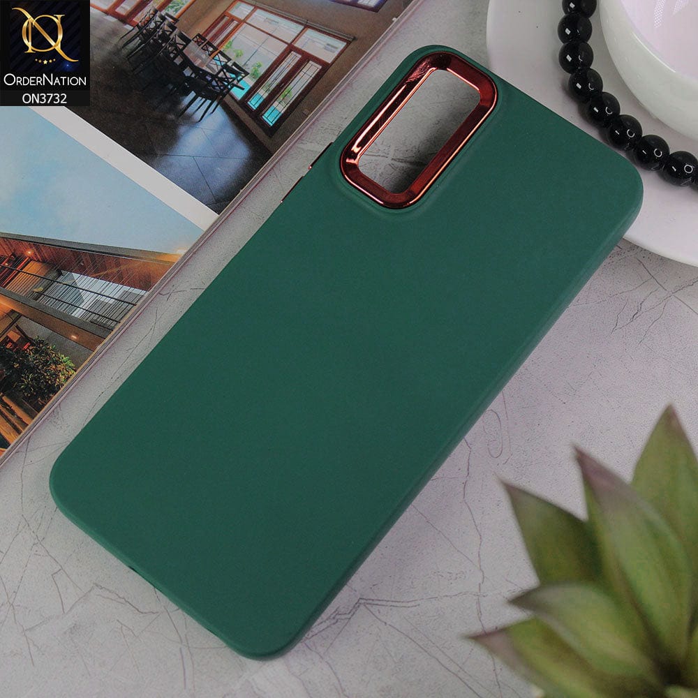 Vivo Y12a Cover - Green - Electroplated Camera Border Soft Silicon Case