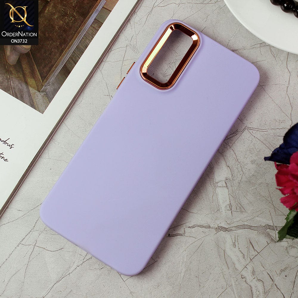 Vivo Y20a Cover - Purple -Electroplated Camera Border Soft Silicon Case