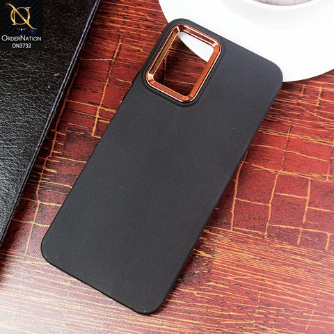 Vivo Y21s Cover - Black - Electroplated Camera Border Soft Silicon Case