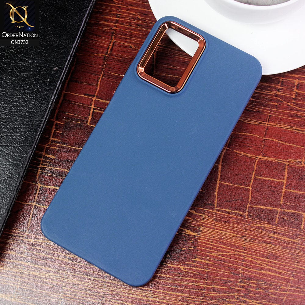 Vivo Y33s Cover - Blue - Electroplated Camera Border Soft Silicon Case