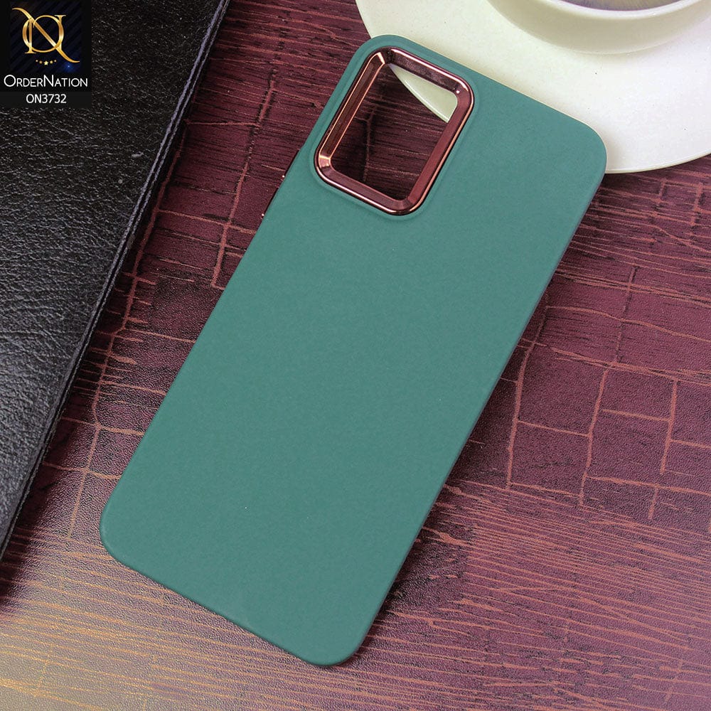 Vivo Y33s Cover - Green - Electroplated Camera Border Soft Silicon Case