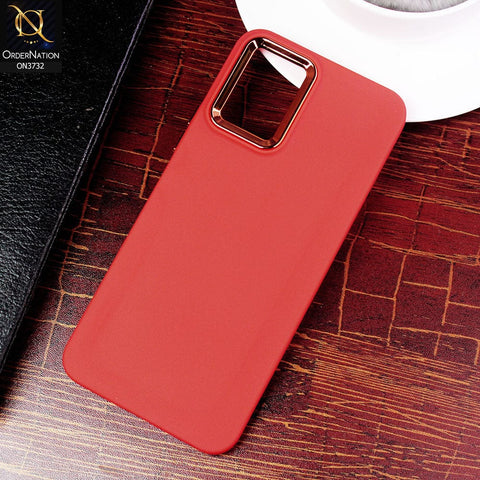 Vivo Y33s Cover - Red - Electroplated Camera Border Soft Silicon Case