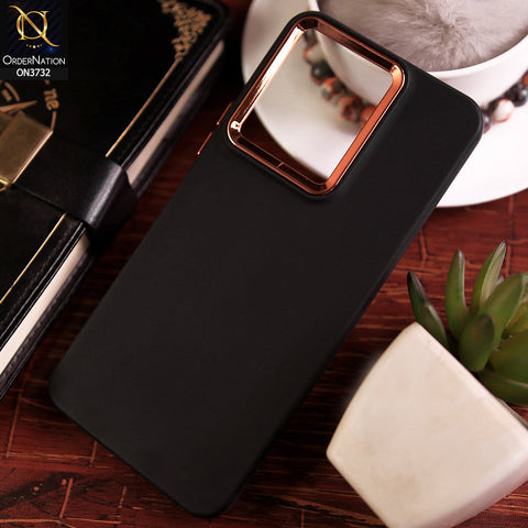 Vivo Y22s Cover - Black -Electroplated Camera Border Soft Silicon Case