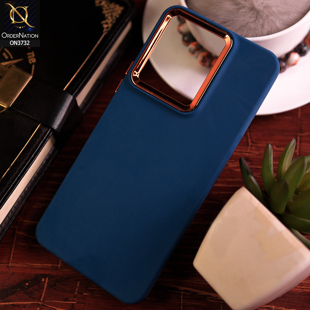 Vivo Y22s Cover - Blue -Electroplated Camera Border Soft Silicon Case
