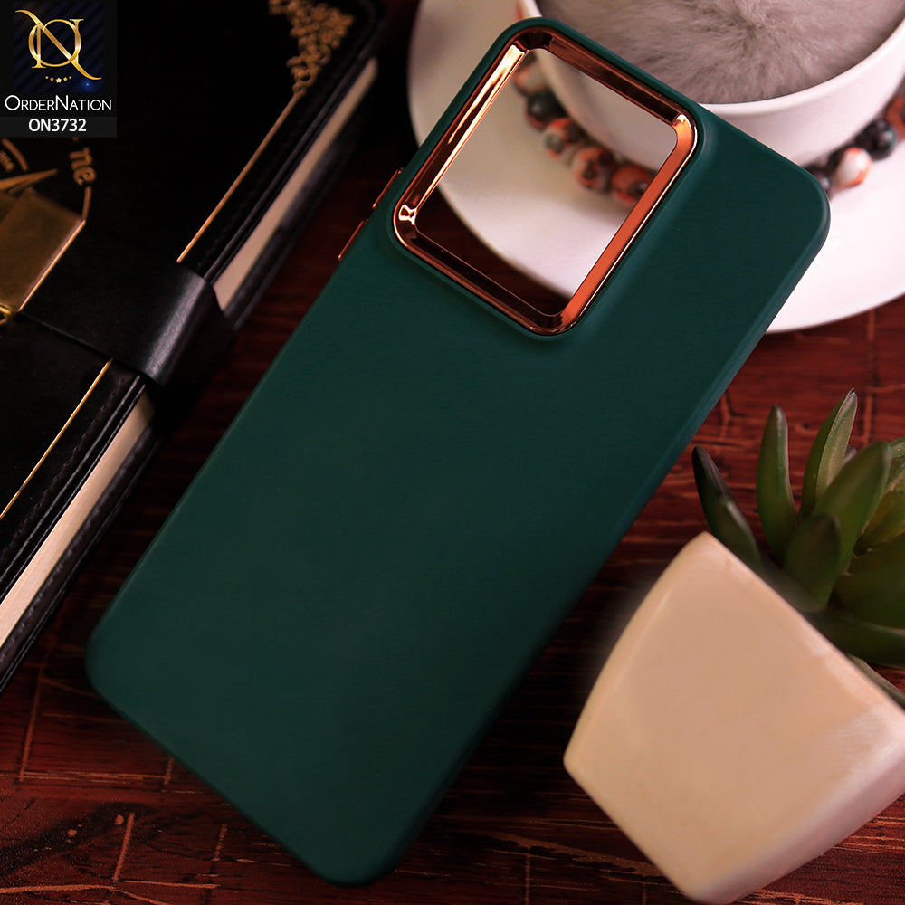 Vivo Y22s Cover - Green -Electroplated Camera Border Soft Silicon Case