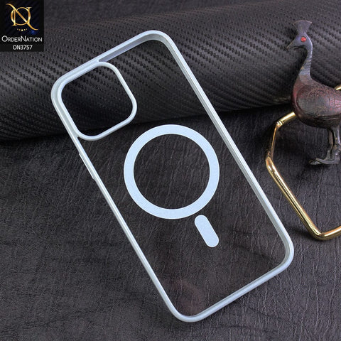 iPhone 11 Pro Max Cover - Sierra Blue - New Shinny Colored Soft Silicon Borders Clear Back Case ( Magsafe Notification not enabled )