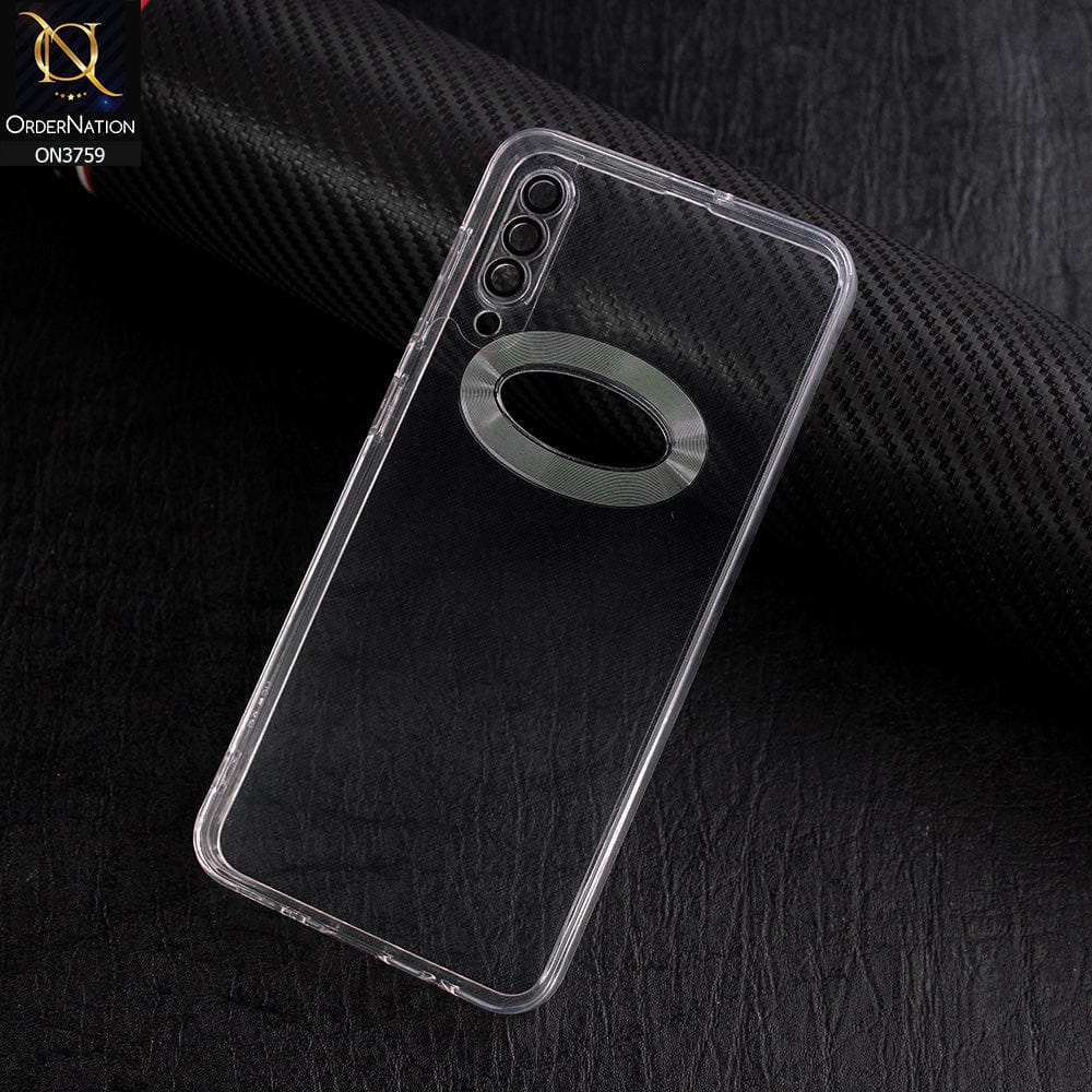 Samsung Galaxy A50 Cover - Transparent - New Gradient Shaded Logo Hole Camera Lense Protection Soft Silicon Case