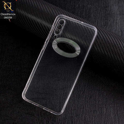 Samsung Galaxy A30s Cover - Transparent - New Gradient Shaded Logo Hole Camera Lense Protection Soft Silicon Case