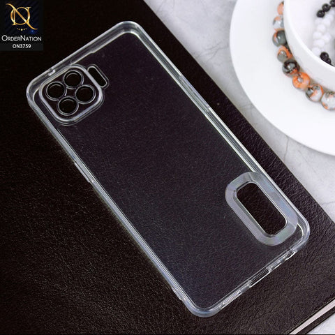 Oppo Reno 4F Cover - Transparent - Logo Hole Camera Lense Protection Soft Silicon Transparent Case
