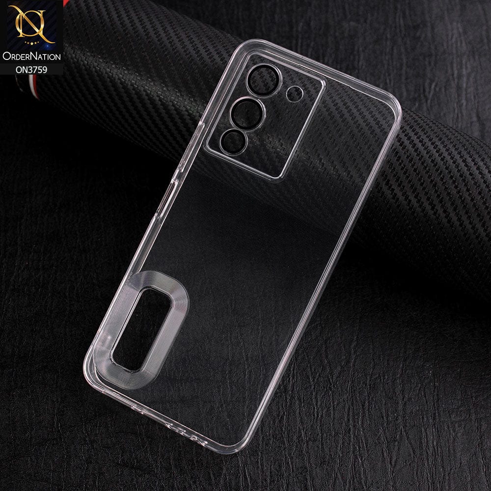 Infinix Note 12 G96 Cover - Transparent - New Gradient Shaded Logo Hole Camera Lense Protection Soft Silicon Case