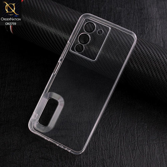 Infinix Note 12 G96 Cover - Transparent - New Gradient Shaded Logo Hole Camera Lense Protection Soft Silicon Case