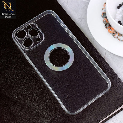 iPhone 13 Pro Max Cover - Transparent - Logo Hole Camera Lense Protection Soft Silicon Transparent Case