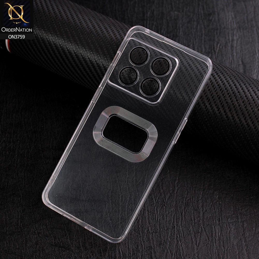 OnePlus 10 Pro Cover - Transparent - New Gradient Shaded Logo Hole Camera Lense Protection Soft Silicon Case