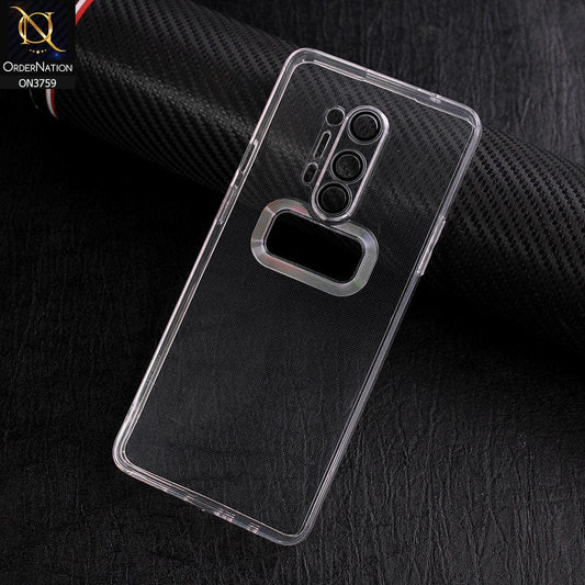 OnePlus 8 Pro Cover - Transparent - New Gradient Shaded Logo Hole Camera Lense Protection Soft Silicon Case