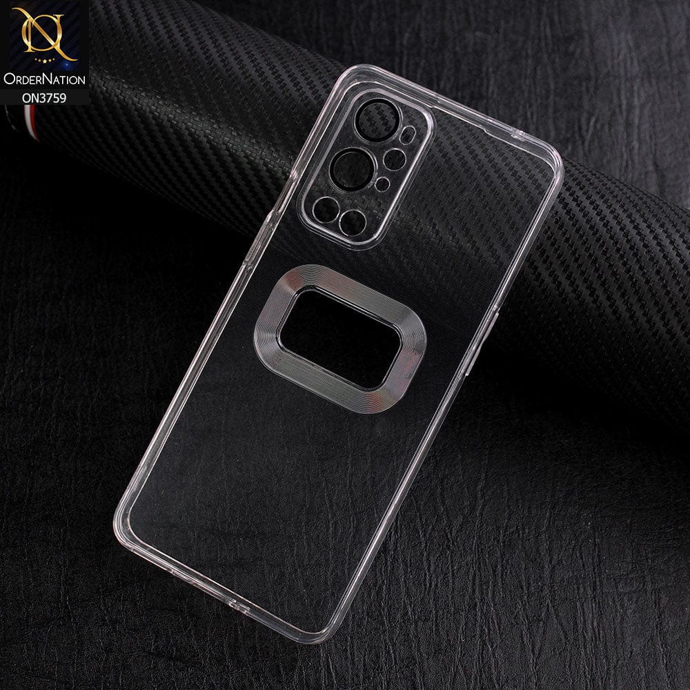OnePlus 9 Pro Cover - Transparent - New Gradient Shaded Logo Hole Camera Lense Protection Soft Silicon Case