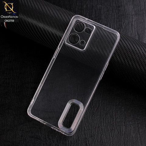 Oppo F21 Pro 4G Cover - Transparent - New Gradient Shaded Logo Hole Camera Lense Protection Soft Silicon Case