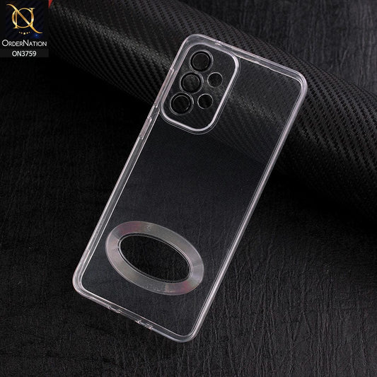 Samsung Galaxy A23 5G Cover - Transparent - New Gradient Shaded Logo Hole Camera Lense Protection Soft Silicon Case