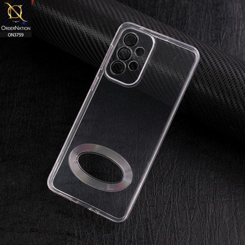 Samsung Galaxy A53 5G Cover - Transparent - New Gradient Shaded Logo Hole Camera Lense Protection Soft Silicon Case