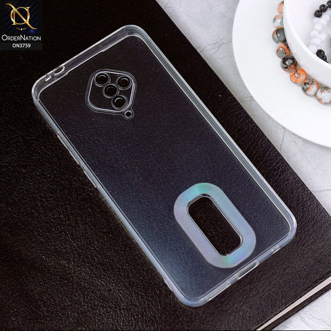 Vivo S1 Pro Cover - Transparent - Logo Hole Camera Lense Protection Soft Silicon Transparent Case