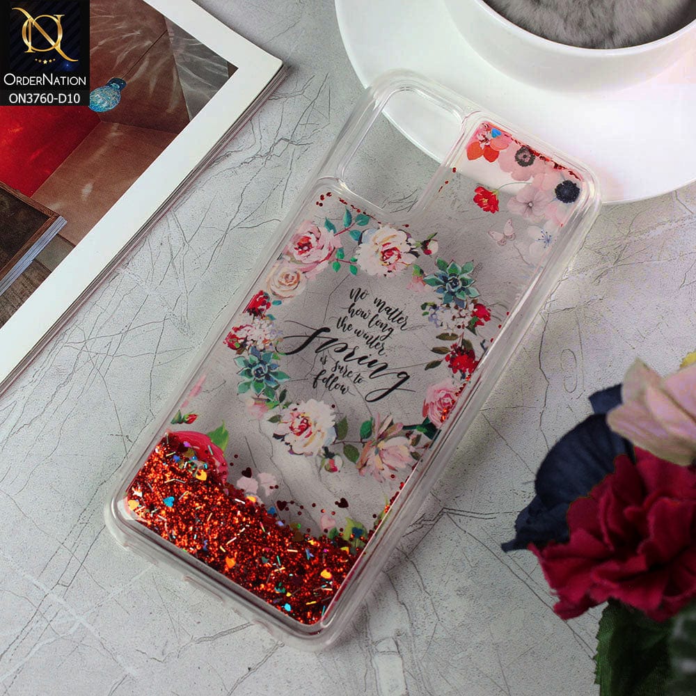 Samsung Galaxy M02s Cover - Design 10 - Soft Silicone Bling Sparkle Moving  Liquid Glitter Case