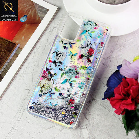 Samsung Galaxy A02s Cover - Design 14 - Soft Silicone Bling Sparkle Moving Liquid Glitter Case
