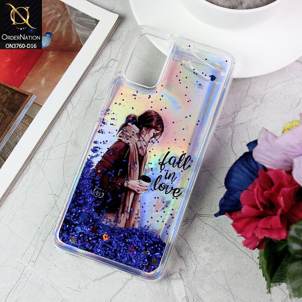Samsung Galaxy A03s Cover - Design 16 - Soft Silicone Bling Sparkle Moving Liquid Glitter Case
