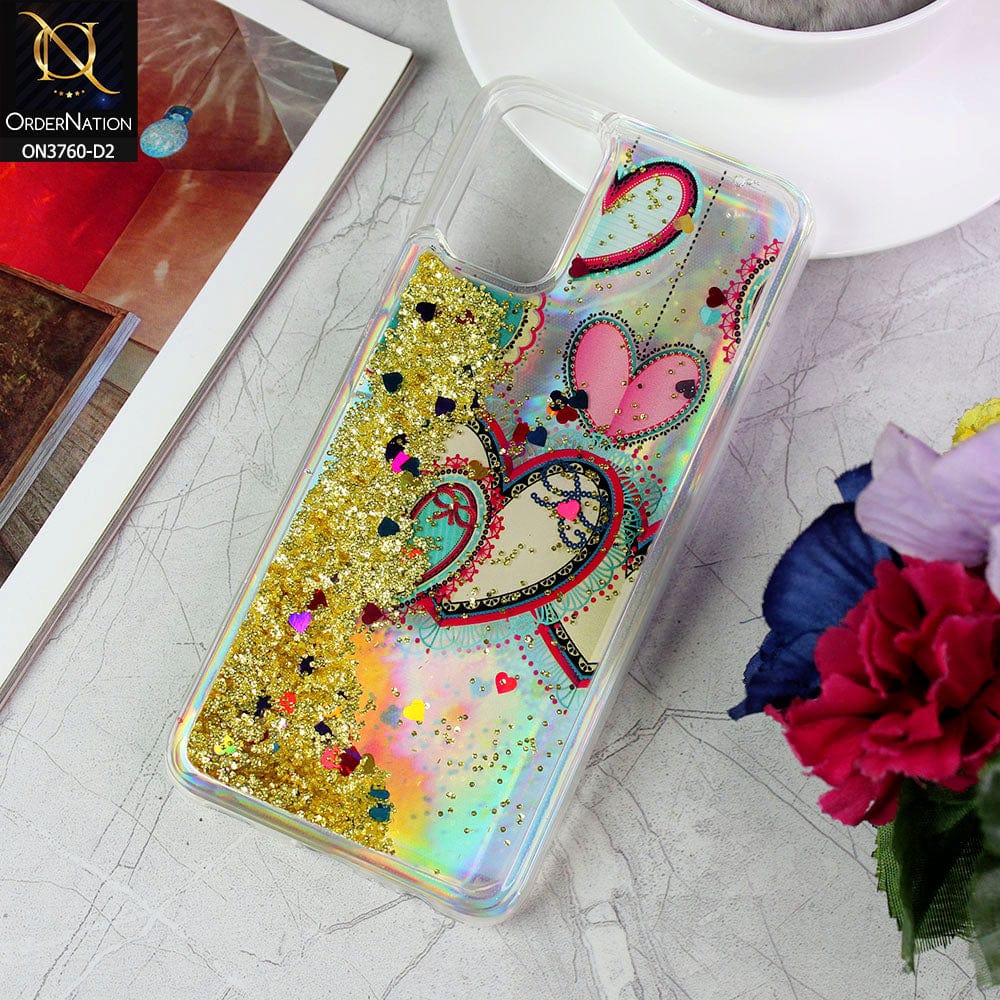 Samsung Galaxy A03s Cover - Design 2 - Soft Silicone Bling Sparkle Moving Liquid Glitter Case