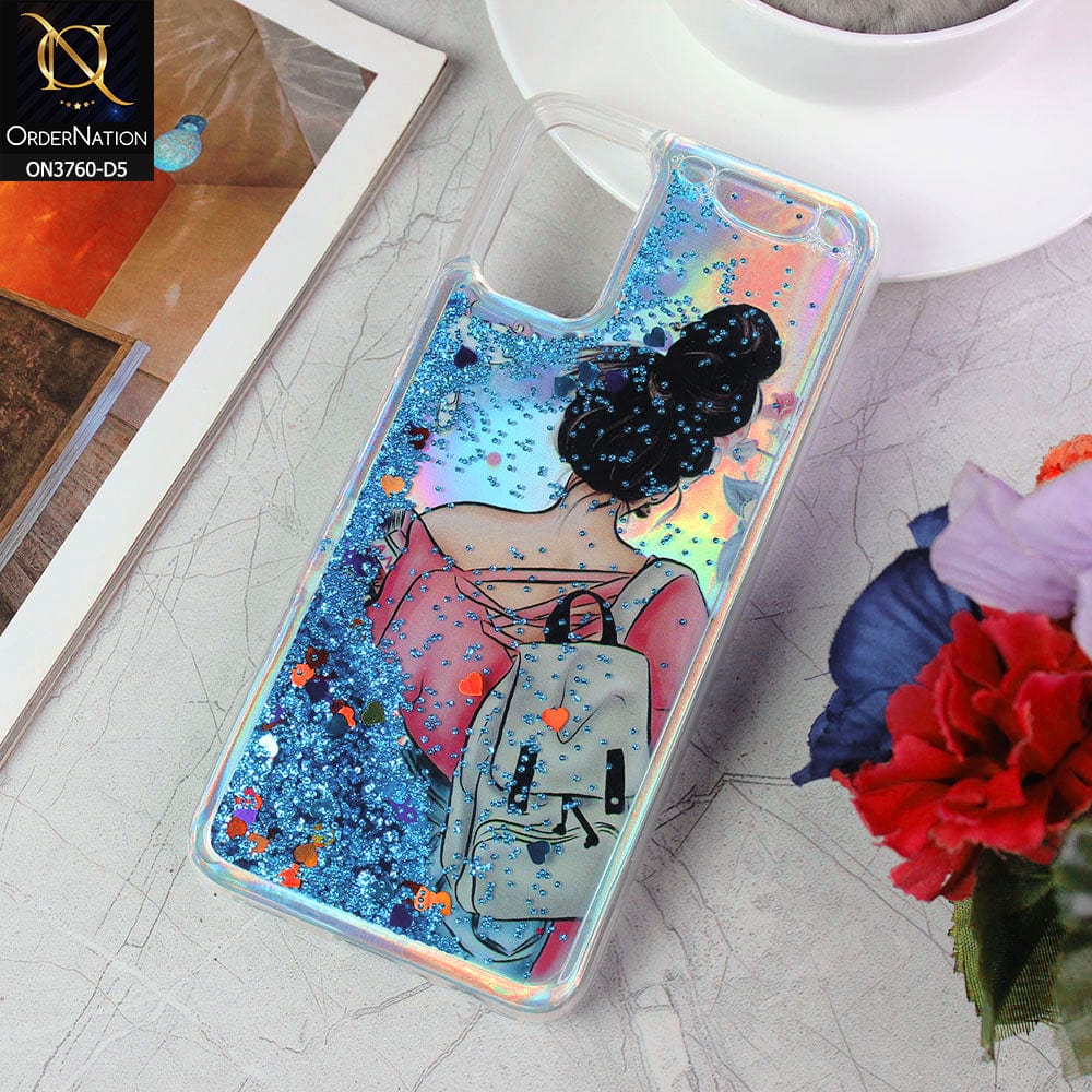 Samsung Galaxy M02s Cover - Design 5 - Soft Silicone Bling Sparkle Moving Liquid Glitter Case