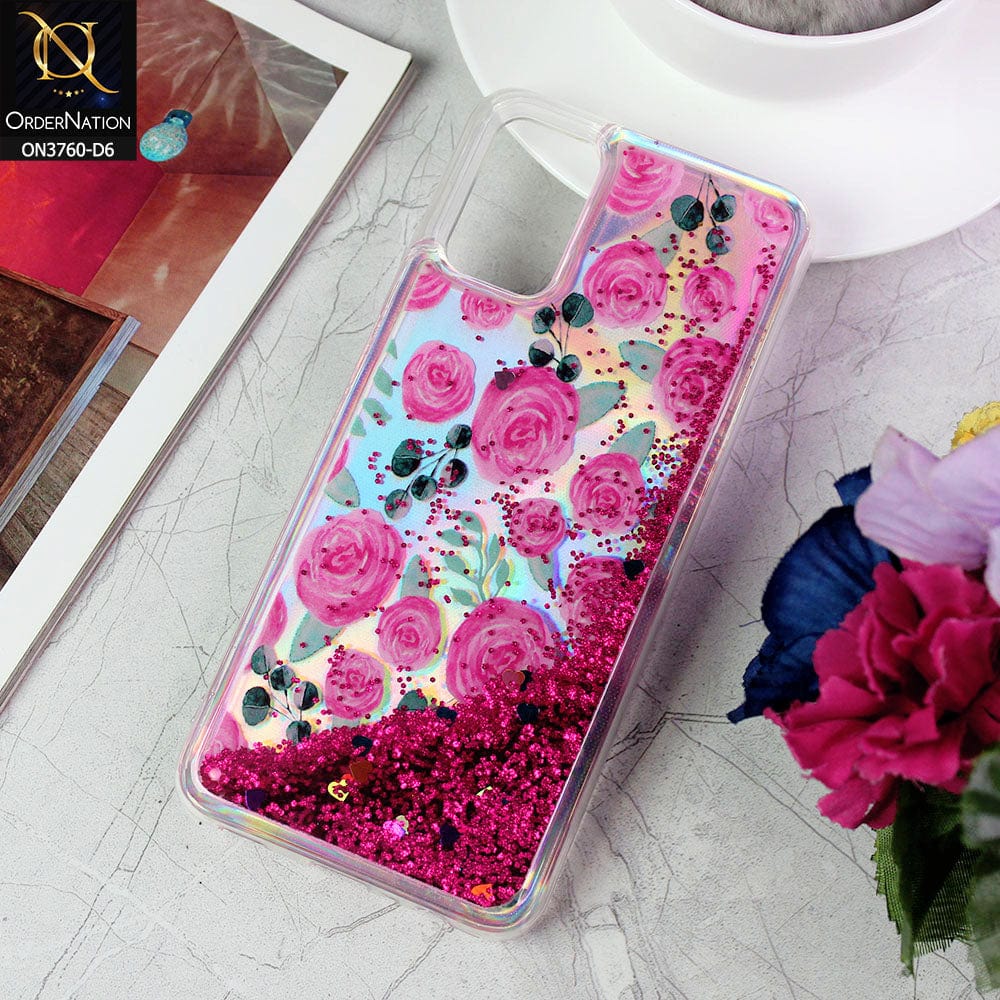 Samsung Galaxy M02s Cover - Design 6 - Soft Silicone Bling Sparkle Moving Liquid Glitter Case