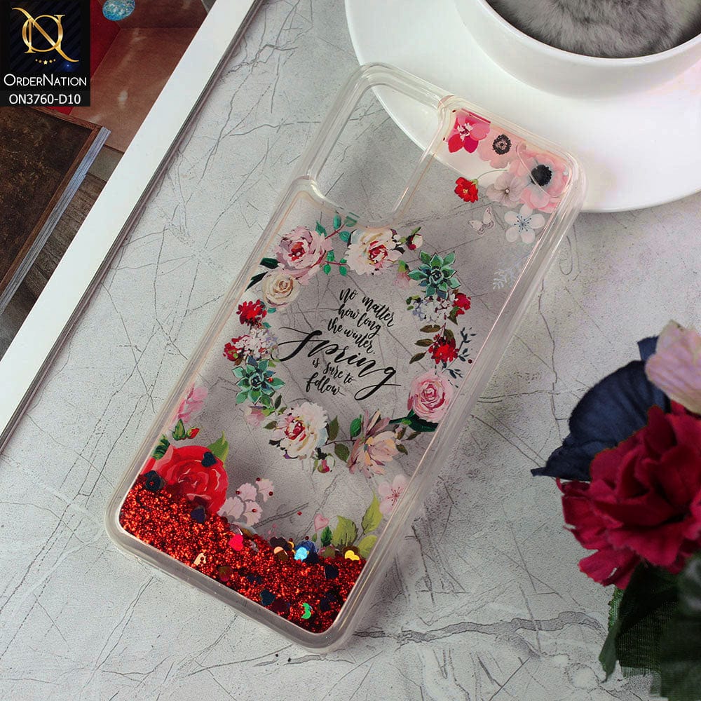 Xiaomi Poco M3 Cover - Design 10 - Soft Silicone Bling Sparkle Moving  Liquid Glitter Case