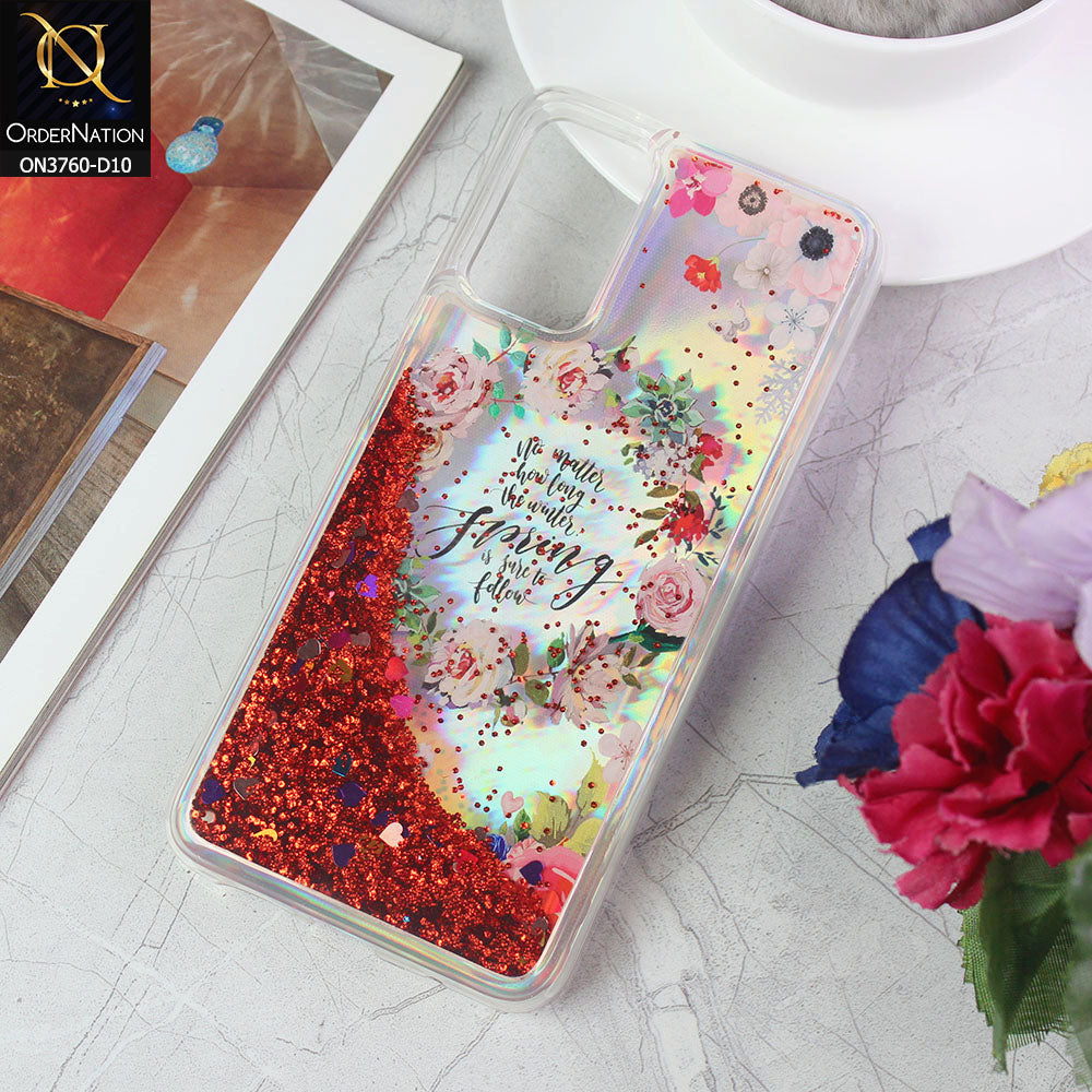 Xiaomi Redmi Note 9 4G Cover - Design 10 - Soft Silicone Bling Sparkle Moving Liquid Glitter Case