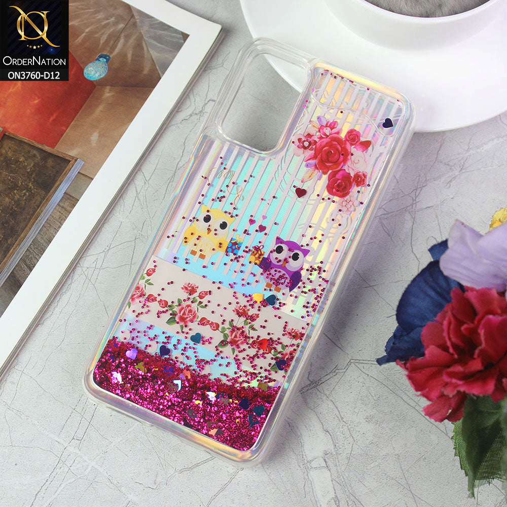 Xiaomi Redmi 9T Cover - Design 12 - Soft Silicone Bling Sparkle Moving Liquid Glitter Case