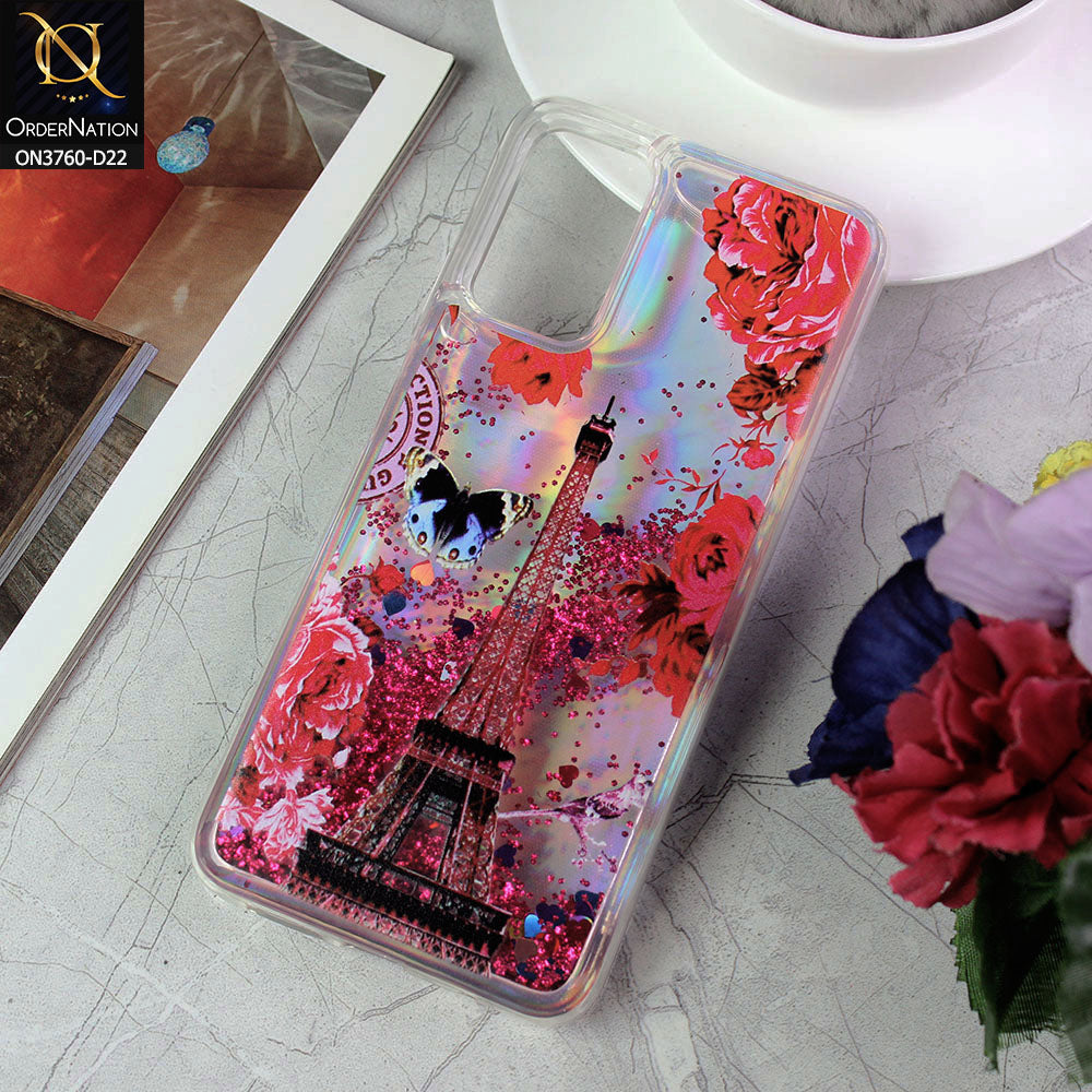 Xiaomi Redmi Note 9 4G Cover - Design 22 - Soft Silicone Bling Sparkle Moving Liquid Glitter Case