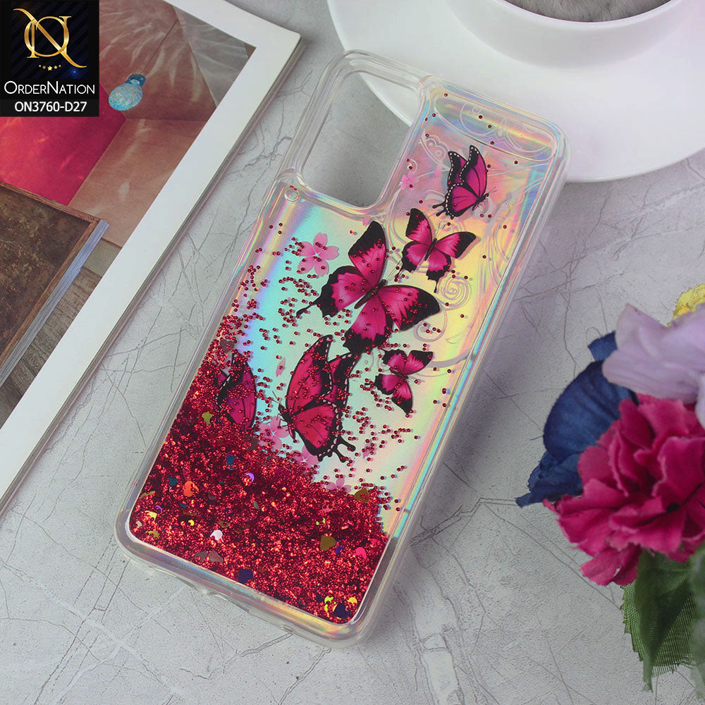 Xiaomi Redmi 9T Cover - Design 27 - Soft Silicone Bling Sparkle Moving Liquid Glitter Case
