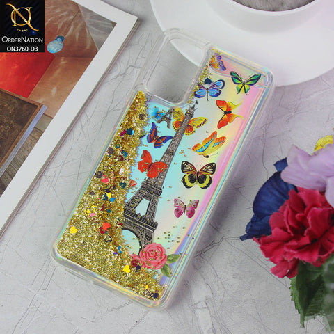 Xiaomi Redmi Note 9 4G Cover - Design 3 - Soft Silicone Bling Sparkle Moving Liquid Glitter Case