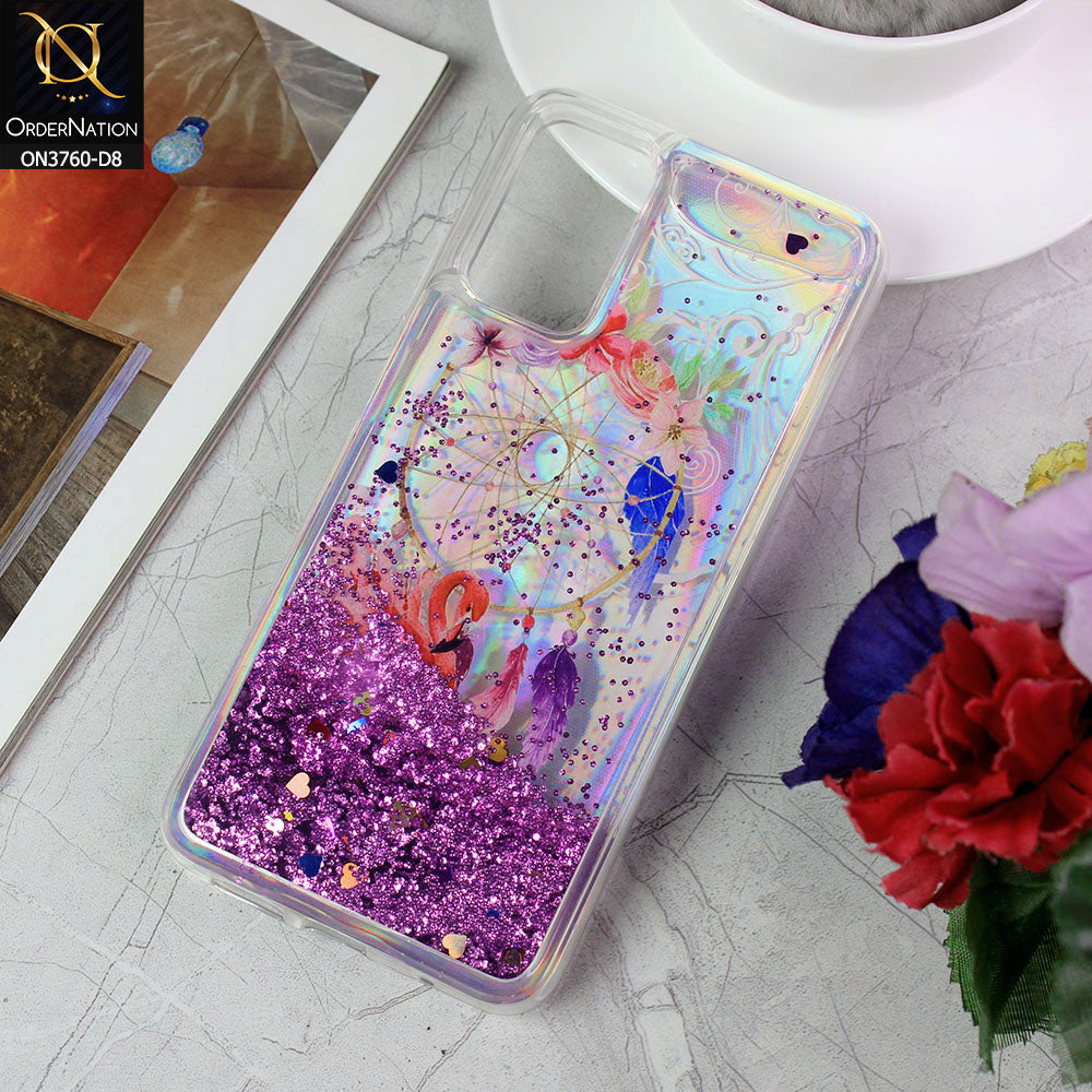 Xiaomi Redmi Note 9 4G Cover - Design 8 - Soft Silicone Bling Sparkle Moving Liquid Glitter Case