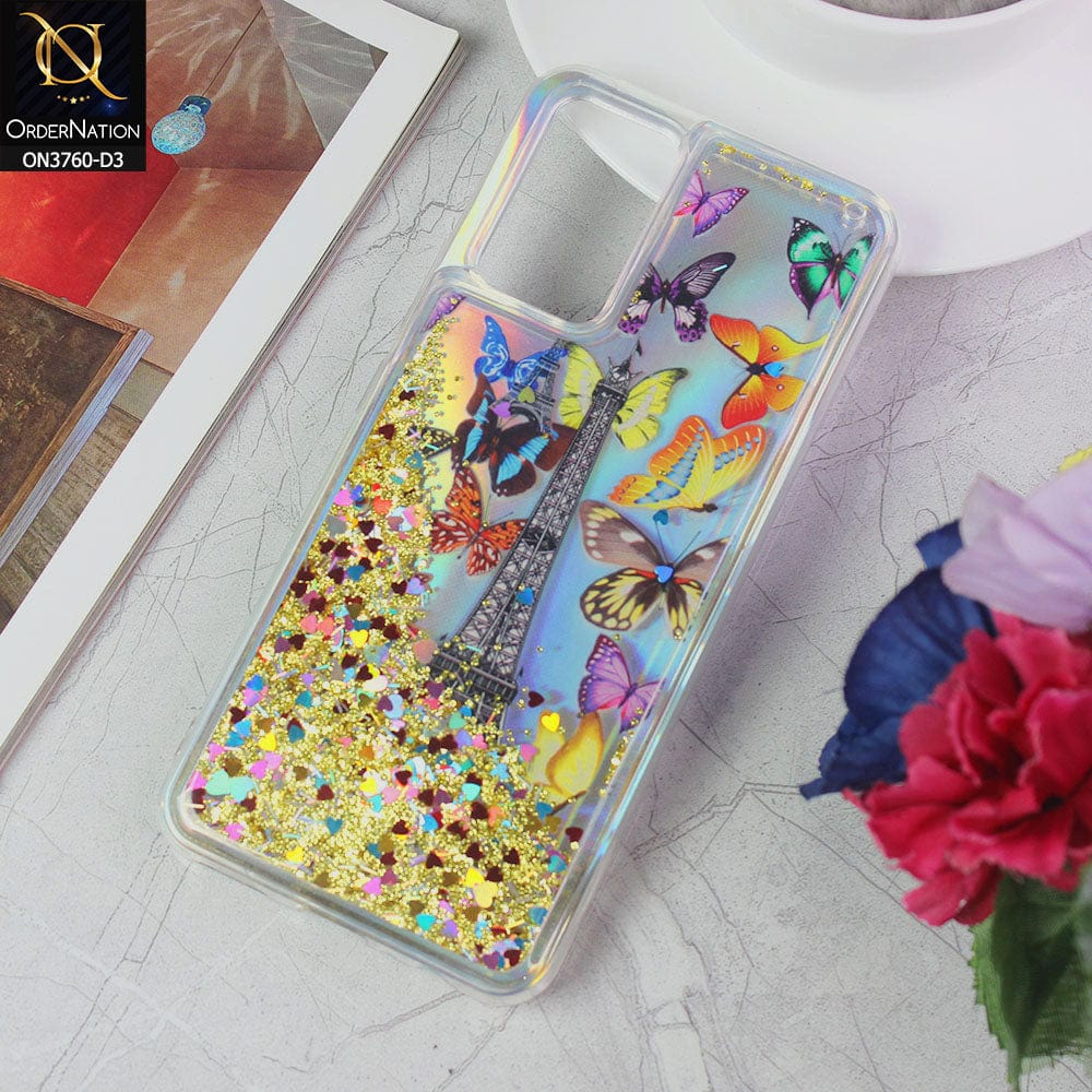 Vivo V20 Cover - Design 3 - Soft Silicone Bling Sparkle Moving Liquid Glitter Case